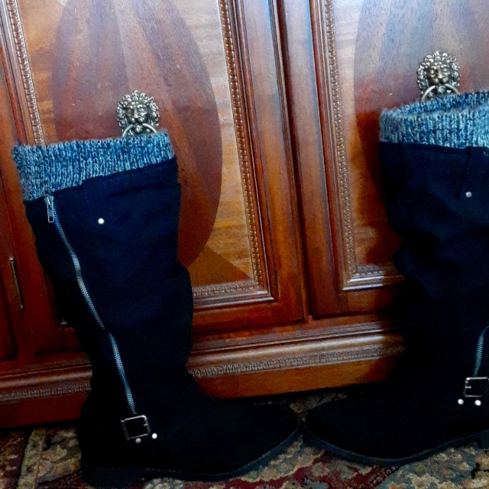 Black knee high boots